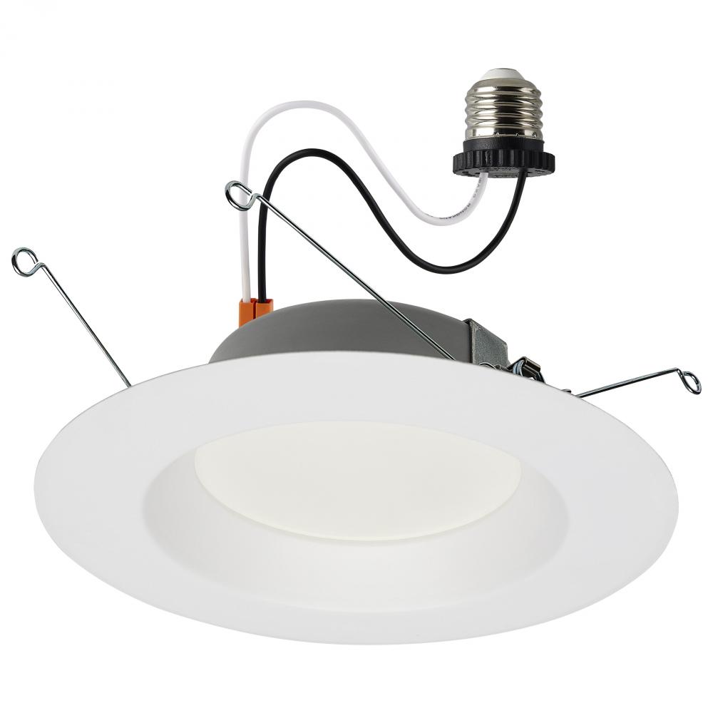 12.5 Watt LED Downlight Retrofit; 5-6"; 2700K; 120 Volts; Dimmable; White Finish