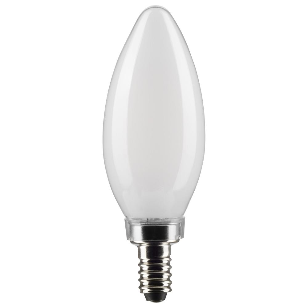 4 Watt B11 LED; Frosted; Candelabra Base; 3000K; 350 Lumens; 120 Volt; 4-Pack