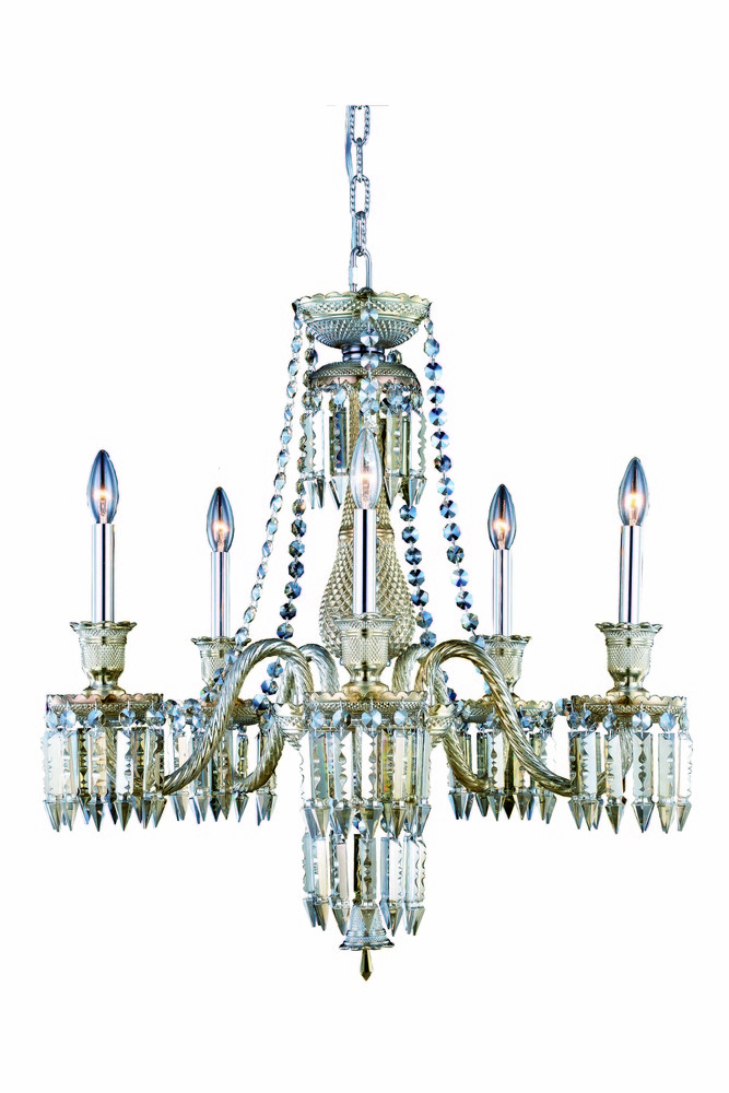 Majestic 5 light Golden Teak Chandelier Golden Teak (Smoky) Elegant Cut Crystal