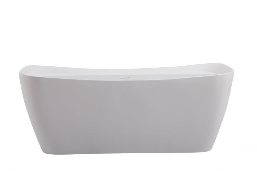 67 Inch Soaking Bathtub in Glossy White