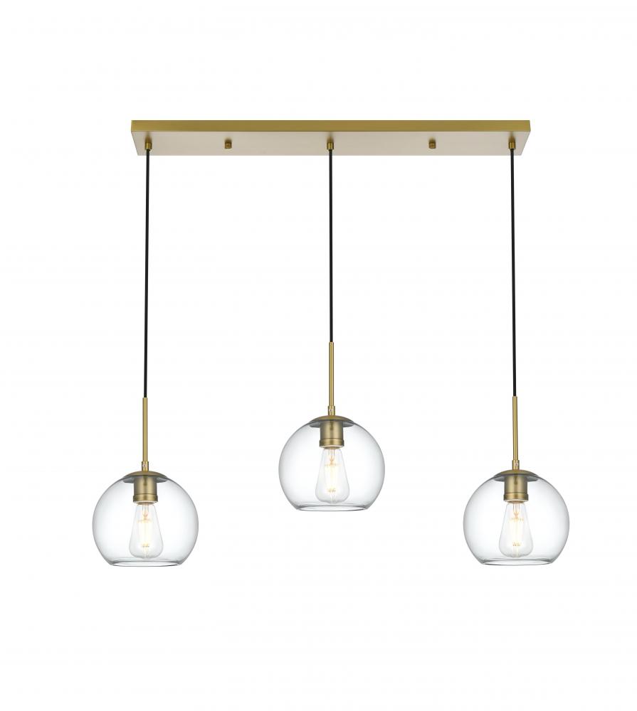 Baxter 36 inch Pendant Clear Shade in Satin Gold