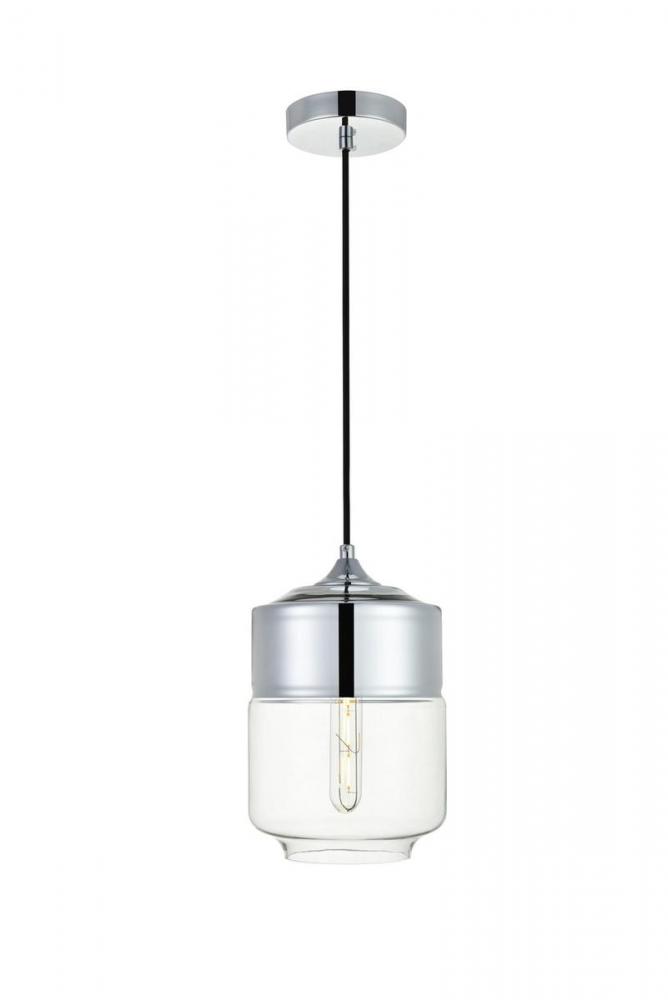 Ashwell 1 Light Chrome Pendant With Clear Glass