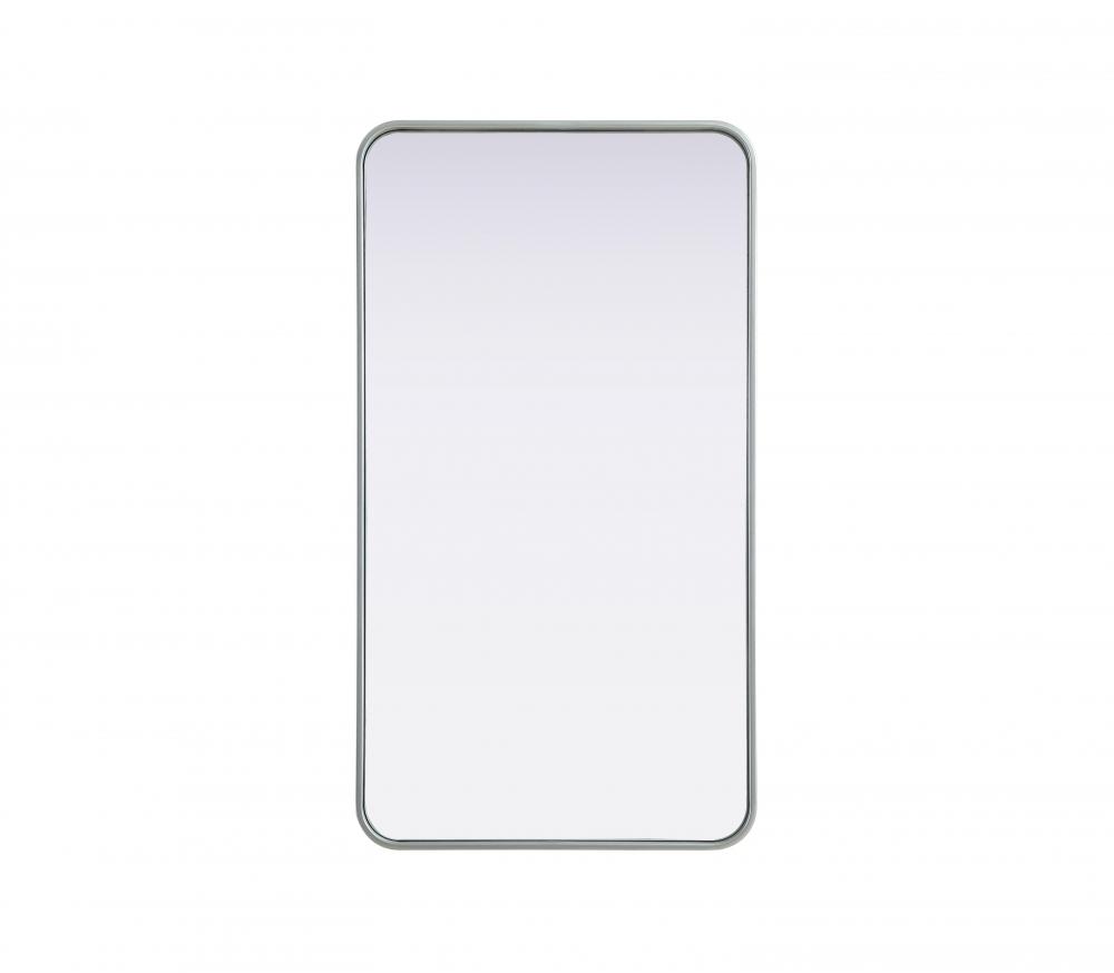 Contour Metal Rectangle Mirror 22x40 in Silver