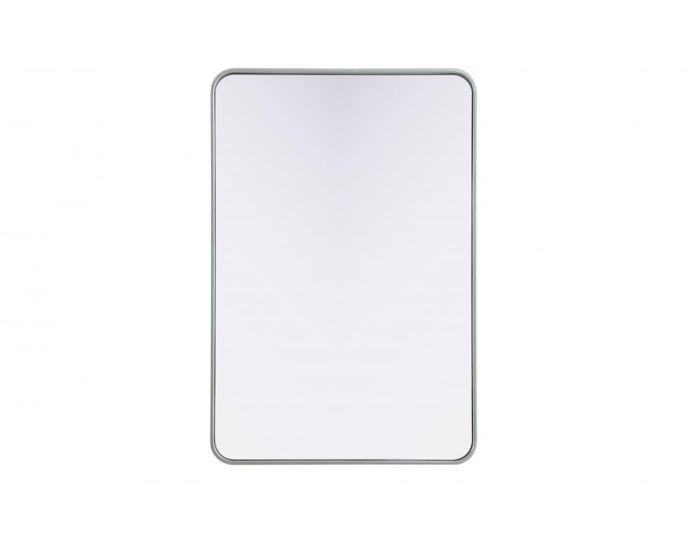 Contour Metal Rectangle Mirror 27x40 in Silver