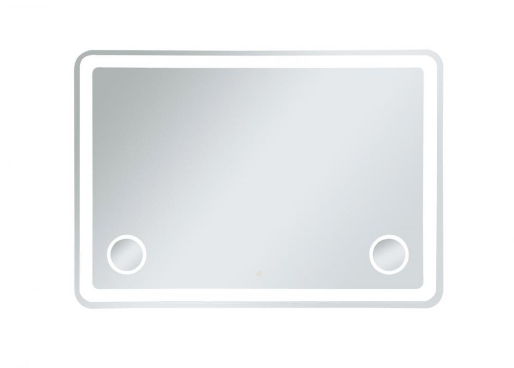 Lux 42inx60in Hardwired LED mirror with magnifier and color changing temperature 3000K/4200K/6000K