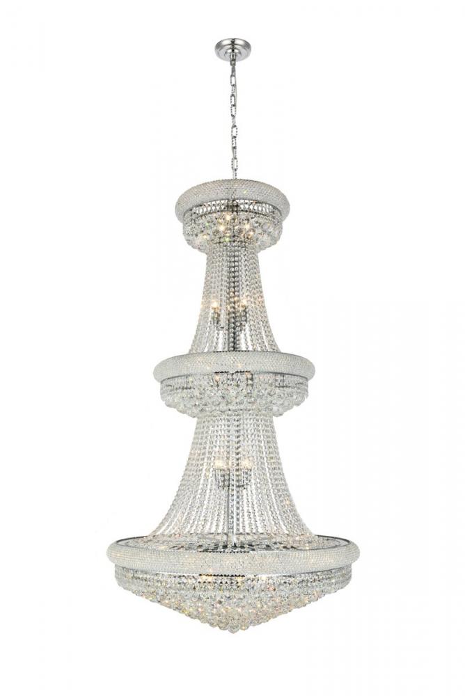 Primo 32 Light Chrome Chandelier Clear Royal Cut Crystal