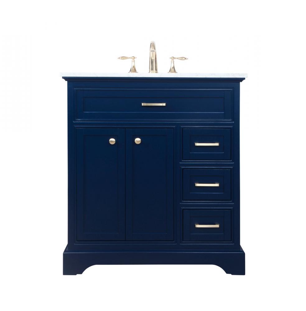 32 Inch Single Bathroom Vanity in Blue