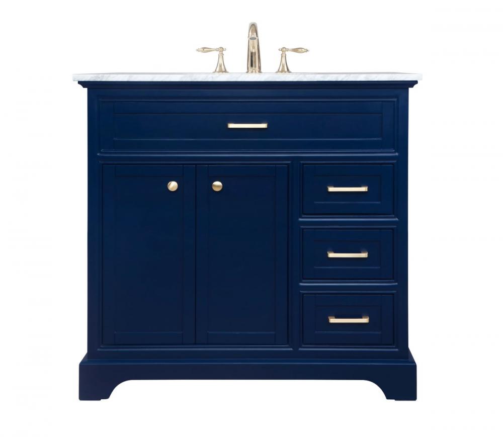 36 Inch Single Bathroom Vanity in Blue