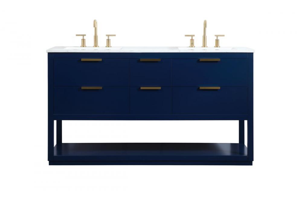 60 Inch Single Bathroom Vanity in Blue