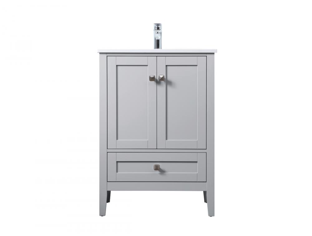 24 Inch Single Bathroom Vanity in Grey