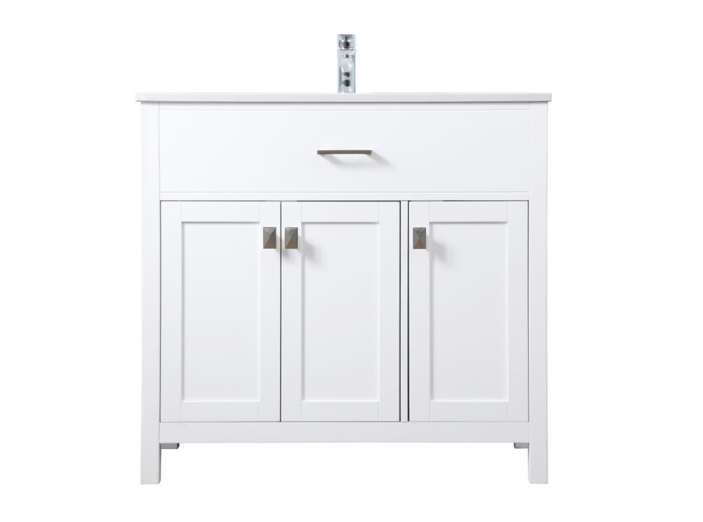 36 Inch Single Bathroom Vanity in White