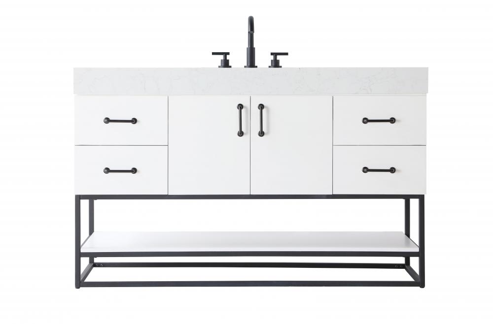 54 inch Single Bathroom Vanity in White