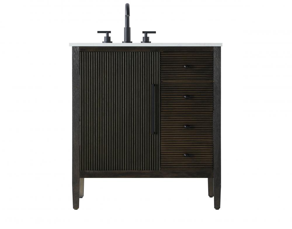 32 inch Single Bathroom Vanity in Chocolate Oak