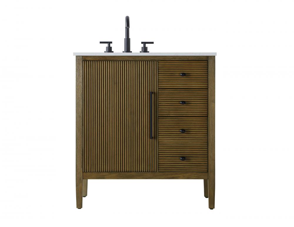 32 inch Single Bathroom Vanity in Hazel Oak