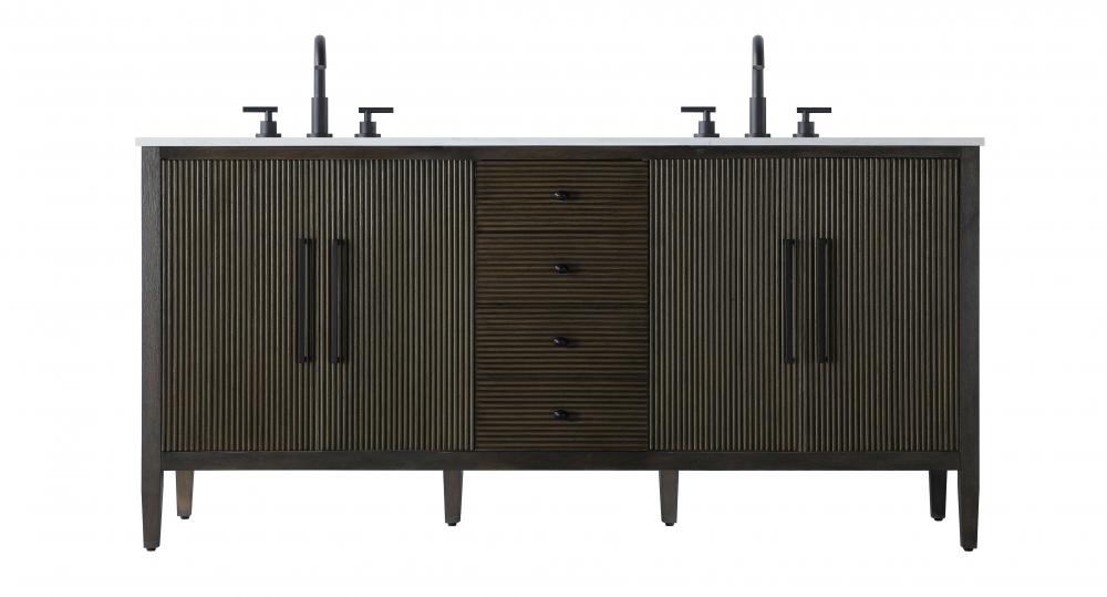 72 inch Double Bathroom Vanity inChocolate Oak