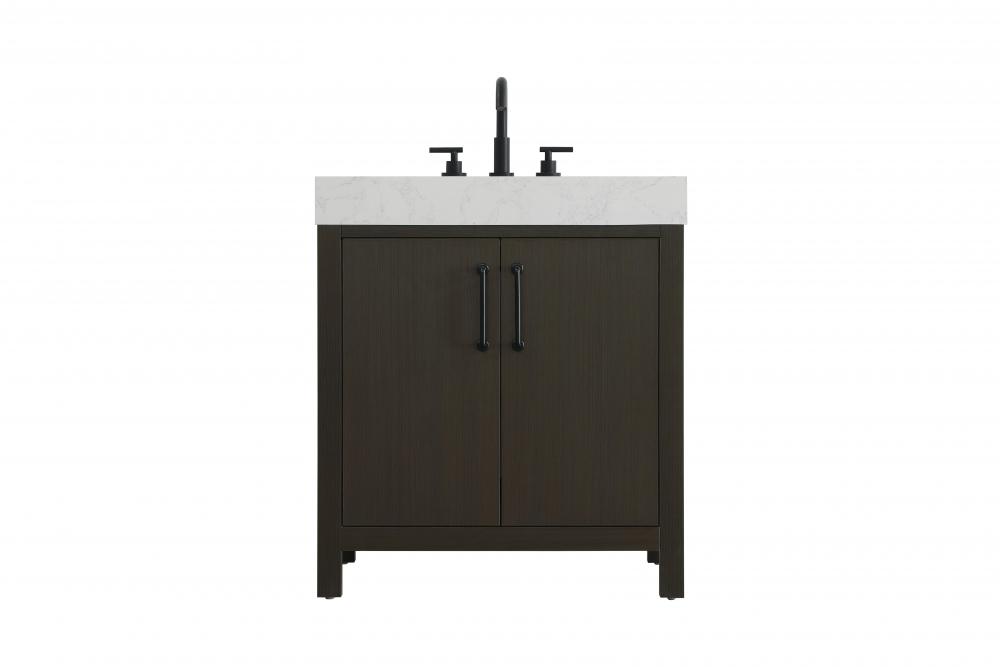 30 inch Single Bathroom Vanity In Mocha Brown