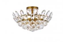 Elegant 1105F16BR - Emilia 16 Inch Flush Mount in Brass