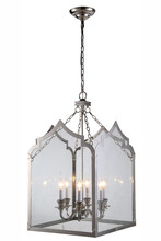 Elegant 1459D20PN - Newport Collection Chandelier D:20 H:35 Lt:6 polished Nickel Finish