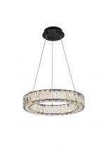 Elegant 3503D17BK - Monroe 17 Inch LED Round Single Pendant in Black