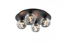 Elegant 3509F14BK - Graham 4 Light Ceiling Lamp in Black