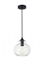 Elegant LD2245BK - Destry 1 Light Black Pendant With Clear Glass