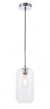 Elegant LD2276C - Collier 1 Light Chrome and Clear Glass Pendant