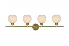 Elegant LD2323SG - Collier 4 Light Satin Gold and Frosted White Glass Wall Sconce