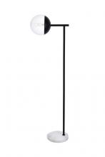 Elegant LD6099BK - Eclipse 1 Light Black Floor Lamp With Clear Glass