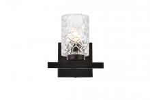 Elegant LD7025W7BK - Cassie 1 light bath sconce in black with clear shade