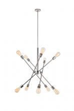 Elegant LD8018D28PN - Axel 10 Lights Polished Nickel Pendant