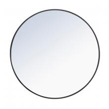 Elegant MR4041BK - Metal Frame Round Mirror 36 Inch Black Finish