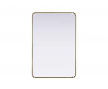 Elegant MR8A2740BRA - Contour Metal Rectangle Mirror 27x40 in Brass