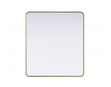 Elegant MR8A3640BRA - Contour Metal Rectangle Mirror 36x40 in Brass