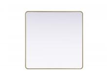 Elegant MR8A4848BRA - Contour Metal Square Mirror 48x48 in Brass