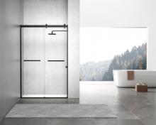 Elegant SD202-4876MBK - Frameless Shower Door 48x76 Matte Black