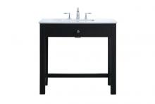 Elegant VF14836MBK - 36 Inch Ada Compliant Bathroom Vanity in Black