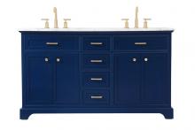 Elegant VF15060DBL - 60 Inch Single Bathroom Vanity in Blue