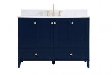 Elegant VF18048BL-BS - 48 Inch Single Bathroom Vanity in Blue with Backsplash