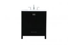 Elegant VF18830BK - 30 Inch Single Bathroom Vanity in Black