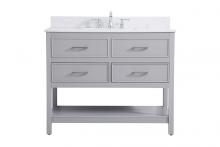 Elegant VF19042GR-BS - 42 Inch Single Bathroom Vanity in Gray with Backsplash