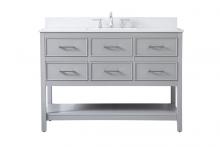 Elegant VF19048GR-BS - 48 Inch Single Bathroom Vanity in Gray with Backsplash