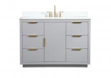 Elegant VF19448GR-BS - 48 Inch Single Bathroom Vanity in Grey with Backsplash