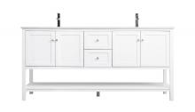 Elegant VF22272DWH - 72 Inch Double Bathroom Vanity in White