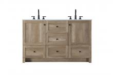 Elegant VF2854DNT - 54 inch Double Bathroom Vanity In Natural Oak