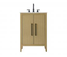 Elegant VF29324MHB - 24 inch Single Bathroom Vanity in Honey Brown