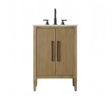 Elegant VF29624LO - 24 inch Single Bathroom Vanity in Linen Oak