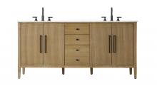 Elegant VF29672DLO - 72 inch Double Bathroom Vanity in Linen Oak