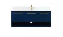 Elegant VF43548MBL-BS - 48 Inch Single Bathroom Vanity in Blue with Backsplash