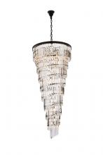 Elegant 1201SR30MB/RC - Sydney 30 Inch Spiral Crystal Chandelier in Matte Black