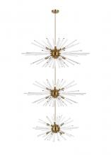 Elegant 2502G46L3SG - Sienna 46 Inch Three Tiers Crystal Starburst Chandelier in Satin Gold